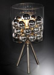 Průhledná moderní designová stojací lampa model BUBBLE plněná kameny